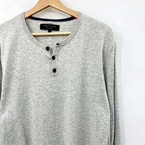 Rag & bone gray Henley men's sweater